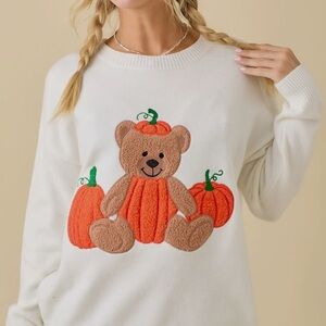 Cute Bear and Pumpkin Sweater